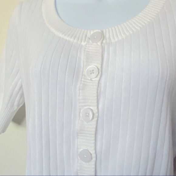 Jeanne Pierre Short Sleeve Cotton Sweater M - Picture 6 of 6